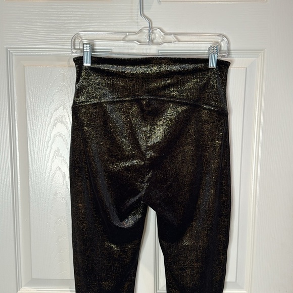 Spanx leggings, NWOT. Velvet and gold metallic. Sooooo classy and stunning. - Picture 4 of 8